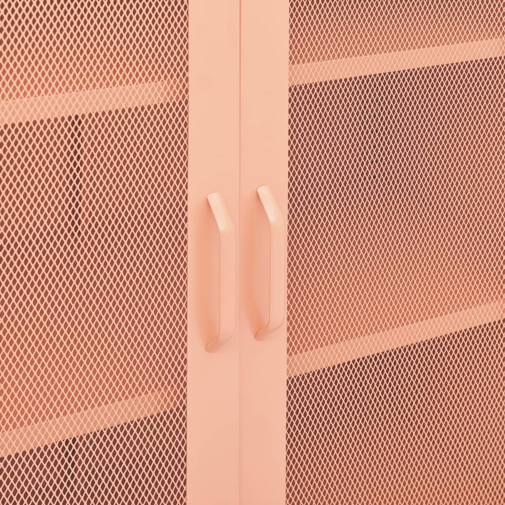vidaXL Storage Cabinet Pink 80x35x101.5 cm Steel