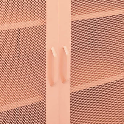 vidaXL Storage Cabinet Pink 80x35x101.5 cm Steel