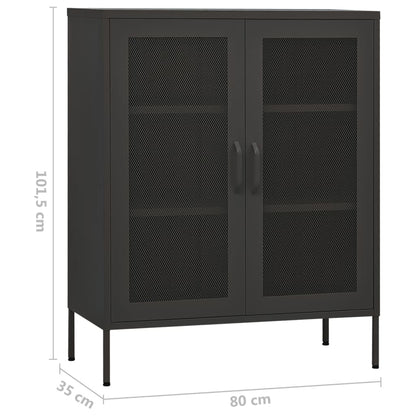 vidaXL Storage Cabinet Anthracite 80x35x101.5 cm Steel