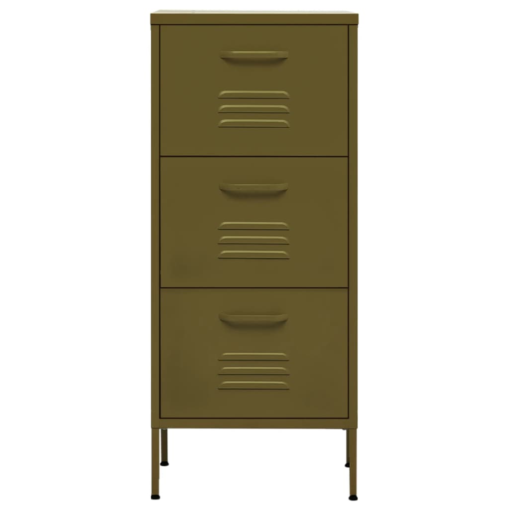 vidaXL Storage Cabinet Olive Green 42.5x35x101.5 cm Steel