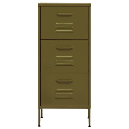 vidaXL Storage Cabinet Olive Green 42.5x35x101.5 cm Steel