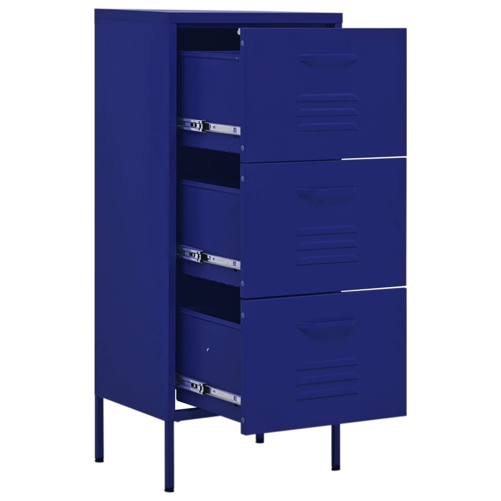 vidaXL Storage Cabinet Navy Blue 42.5x35x101.5 cm Steel