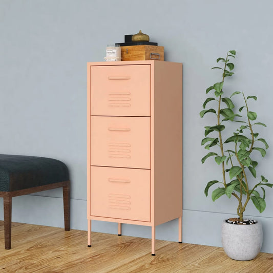 vidaXL Storage Cabinet | Pink | Steel | Standard |  Adjustable Feet