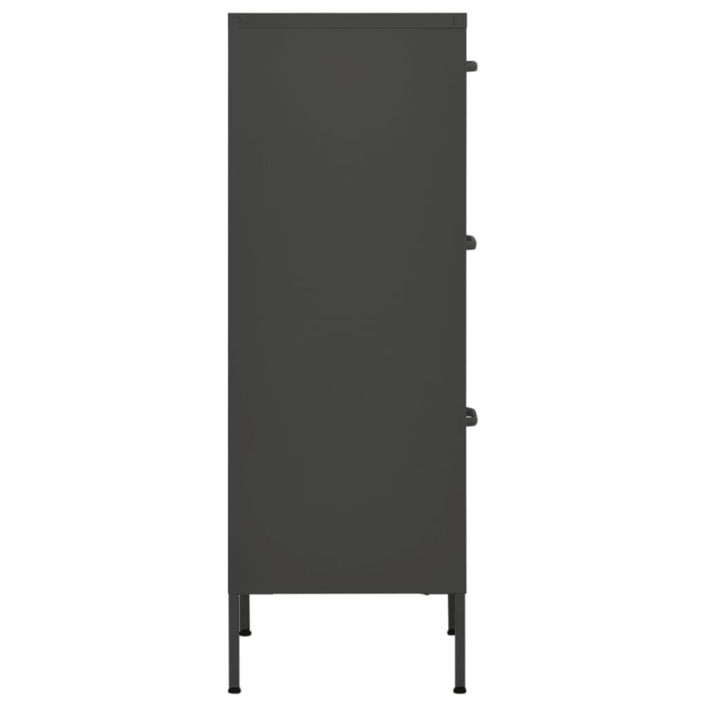 vidaXL Storage Cabinet | Anthracite | Steel | Medium | Ball-Bearing