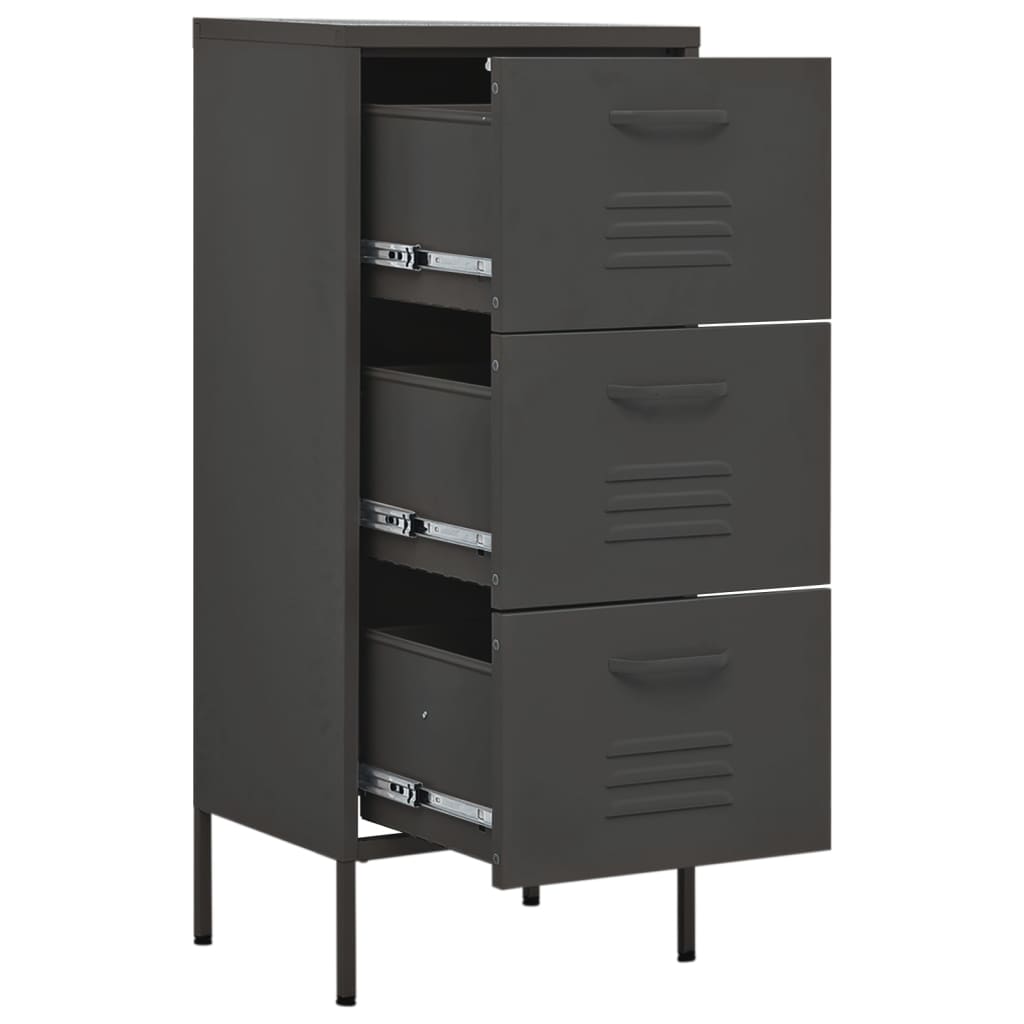 vidaXL Storage Cabinet | Anthracite | Steel | Medium | Ball-Bearing