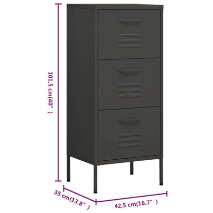 vidaXL Storage Cabinet | Anthracite | Steel | Medium | Ball-Bearing