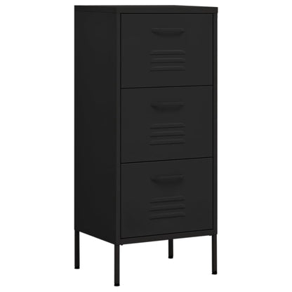 vidaXL Storage Cabinet Black 42.5x35x101.5 cm Steel