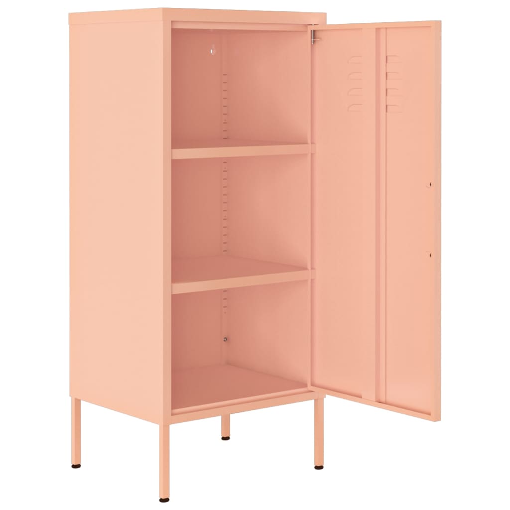 vidaXL Storage Cabinet Pink 42.5x35x101.5 cm Steel