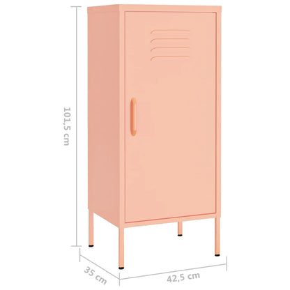 vidaXL Storage Cabinet Pink 42.5x35x101.5 cm Steel