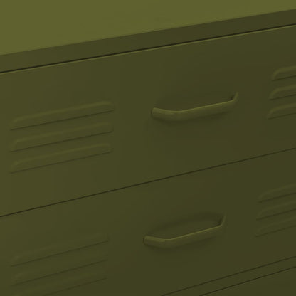 vidaXL Chest of Drawers Olive Green 80x35x101.5 cm Steel