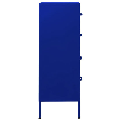 vidaXL Chest Of Drawer | Navy Blue | Steel | Medium | Levelers