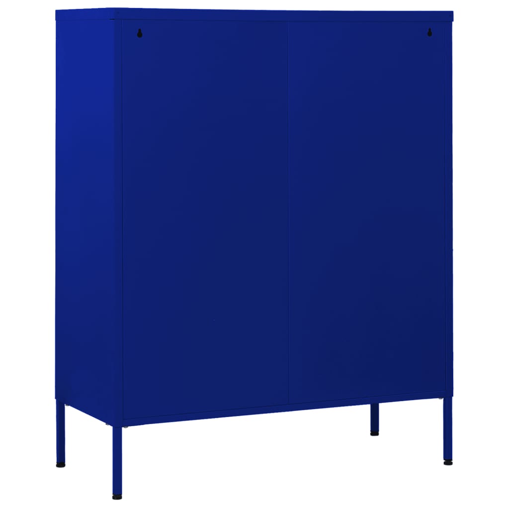 vidaXL Chest Of Drawer | Navy Blue | Steel | Medium | Levelers