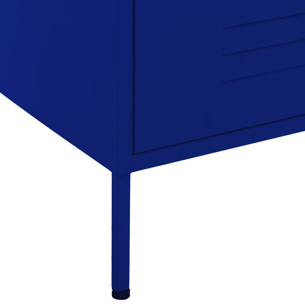 vidaXL Chest Of Drawer | Navy Blue | Steel | Medium | Levelers