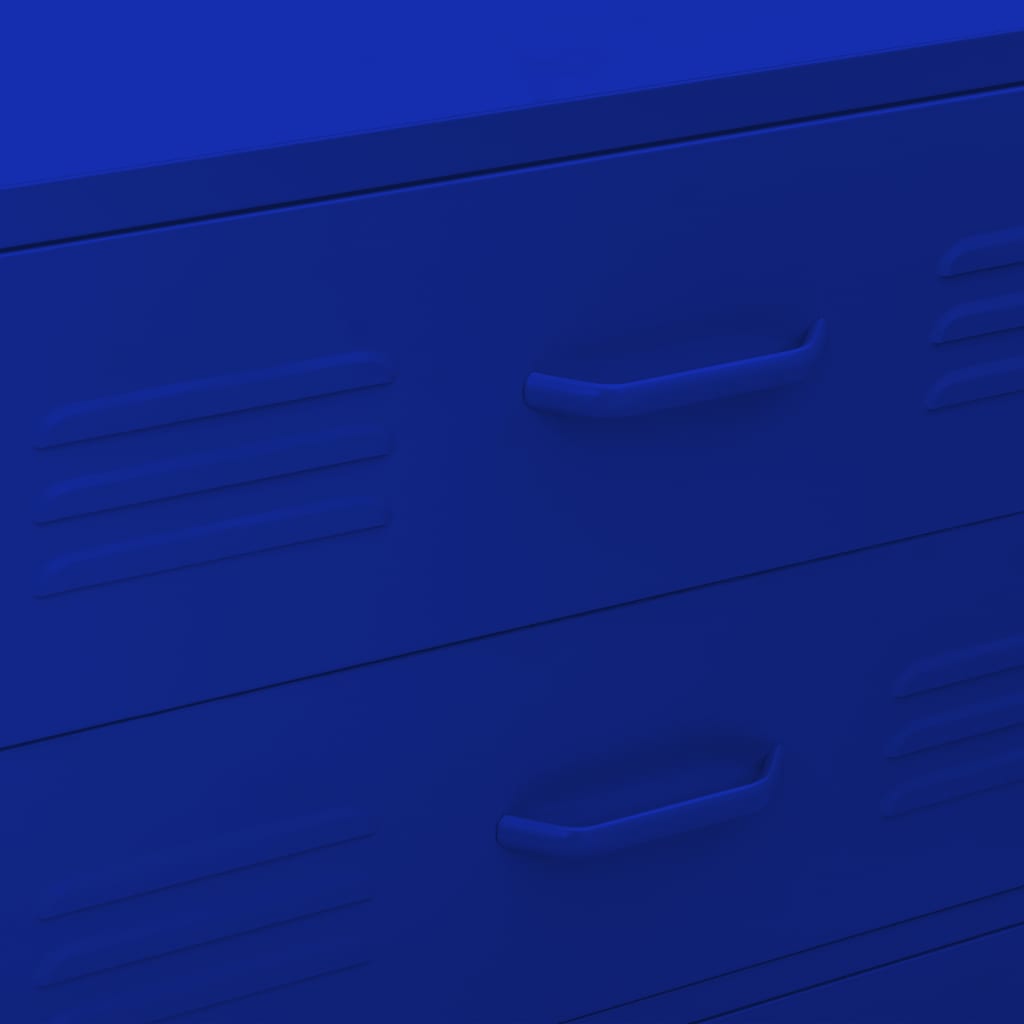 vidaXL Chest Of Drawer | Navy Blue | Steel | Medium | Levelers
