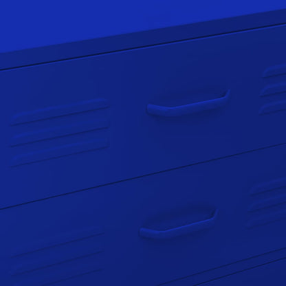 vidaXL Chest Of Drawer | Navy Blue | Steel | Medium | Levelers
