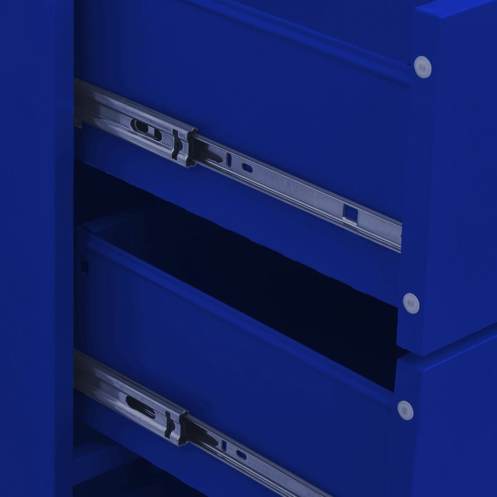 vidaXL Chest Of Drawer | Navy Blue | Steel | Medium | Levelers