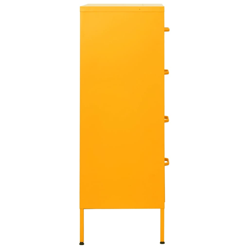 vidaXL Chest of Drawer | Mustard Yellow | Steel | Medium | Levelers
