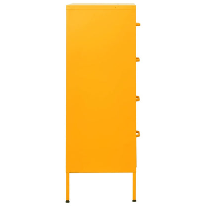 vidaXL Chest of Drawer | Mustard Yellow | Steel | Medium | Levelers