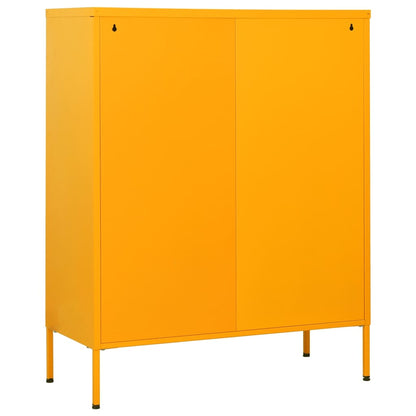 vidaXL Chest of Drawer | Mustard Yellow | Steel | Medium | Levelers