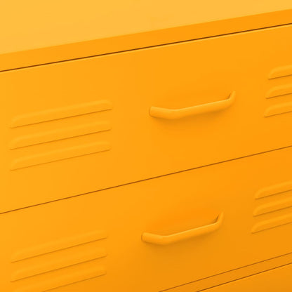 vidaXL Chest of Drawer | Mustard Yellow | Steel | Medium | Levelers