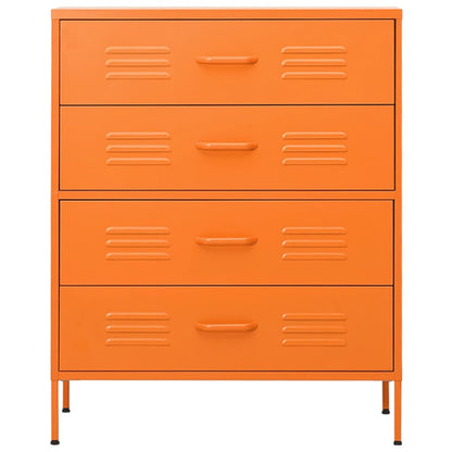 vidaXL Chest of Drawers Orange 80x35x101.5 cm Steel