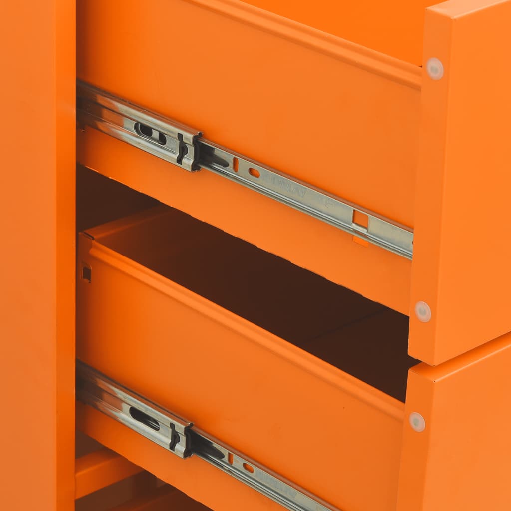 vidaXL Chest of Drawers Orange 80x35x101.5 cm Steel