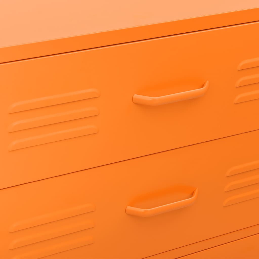 vidaXL Chest of Drawers Orange 80x35x101.5 cm Steel