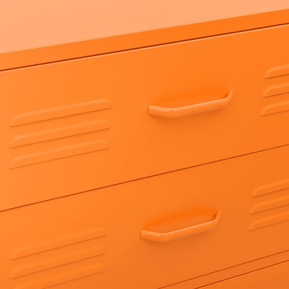 vidaXL Chest of Drawers Orange 80x35x101.5 cm Steel