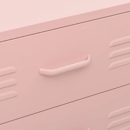 vidaXL Chest of Drawers Pink 80x35x101.5 cm Steel