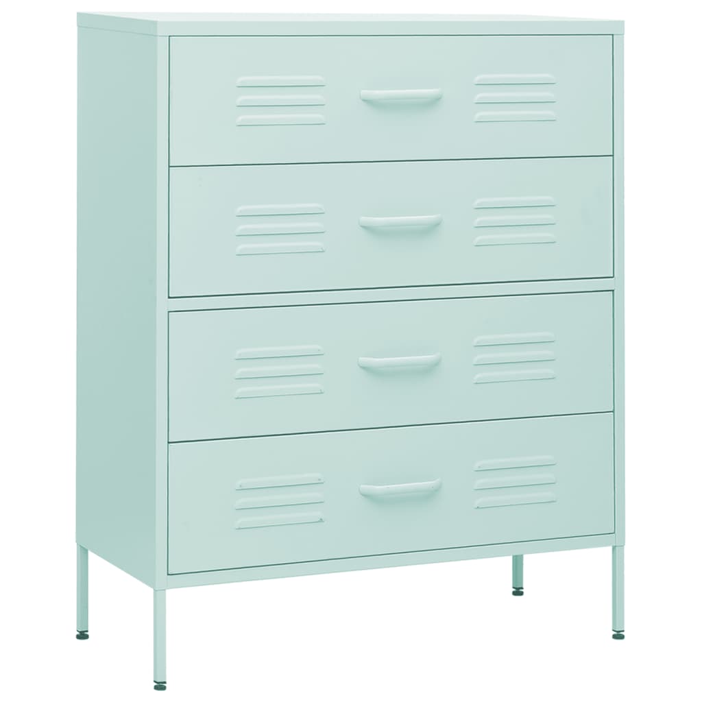 vidaXL Chest of Drawers Mint 80x35x101.5 cm Steel