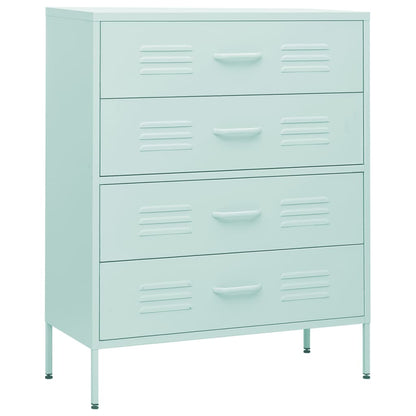 vidaXL Chest of Drawers Mint 80x35x101.5 cm Steel