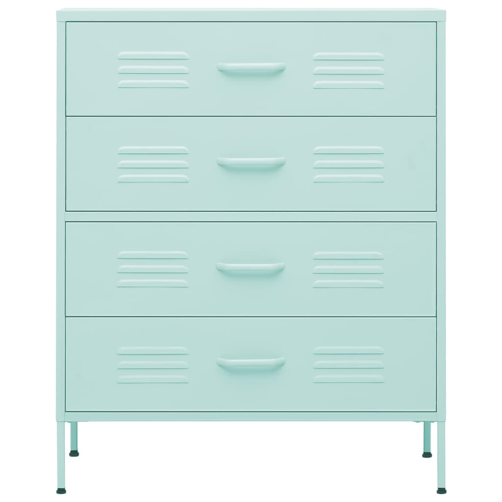vidaXL Chest of Drawers Mint 80x35x101.5 cm Steel