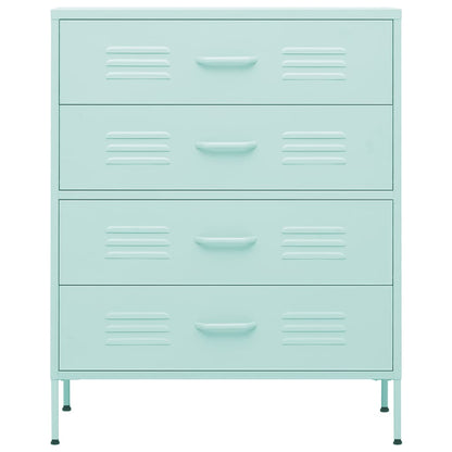 vidaXL Chest of Drawers Mint 80x35x101.5 cm Steel