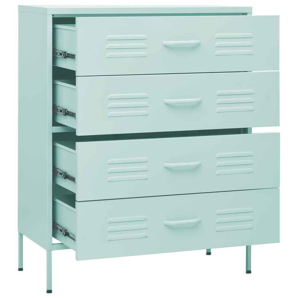 vidaXL Chest of Drawers Mint 80x35x101.5 cm Steel
