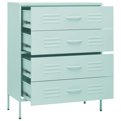 vidaXL Chest of Drawers Mint 80x35x101.5 cm Steel
