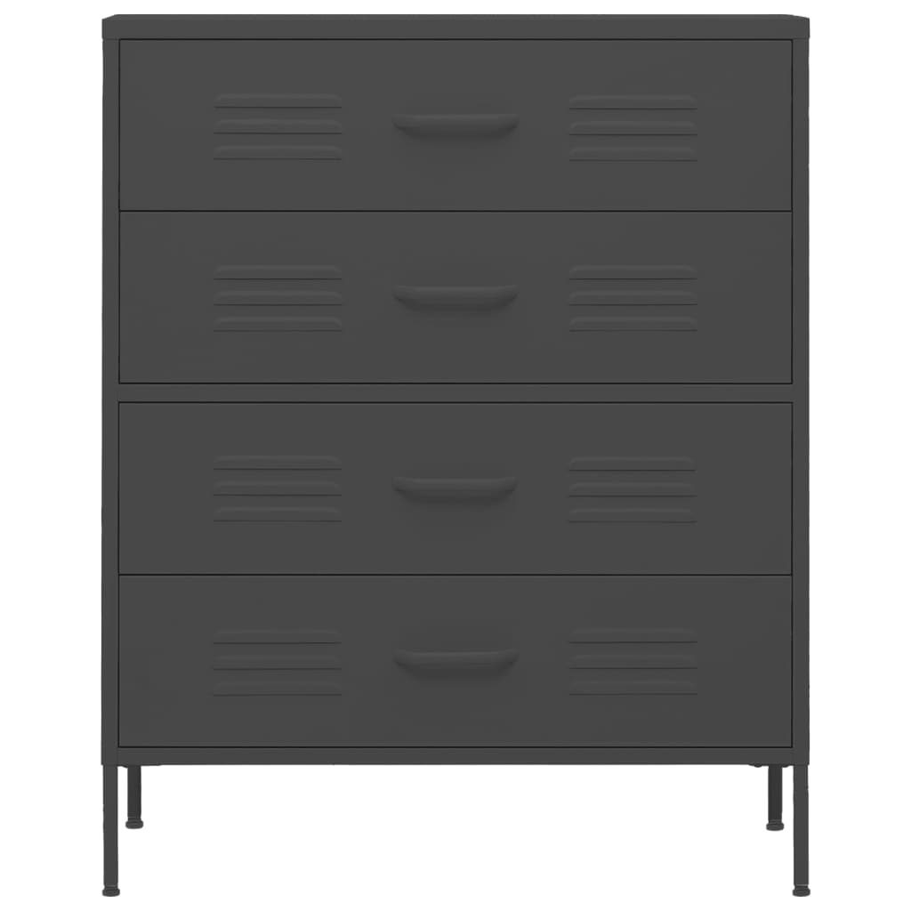 vidaXL Chest Of Drawers | Anthracite | Steel | 80x35x101.5 cm
