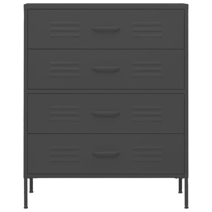 vidaXL Chest Of Drawers | Anthracite | Steel | 80x35x101.5 cm