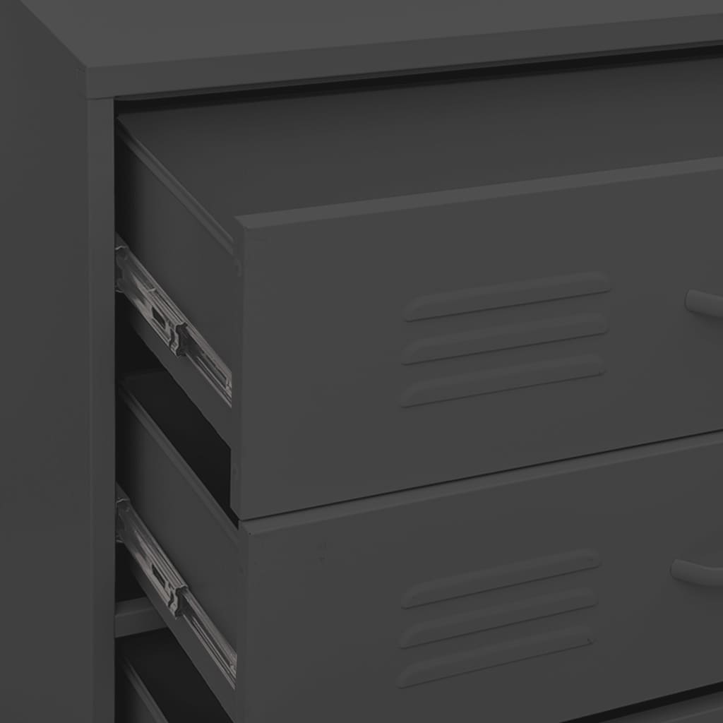 vidaXL Chest Of Drawers | Anthracite | Steel | 80x35x101.5 cm