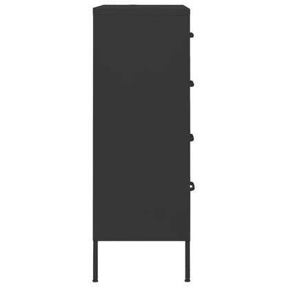 vidaXL Chest of Drawers Black 80x35x101.5 cm Steel