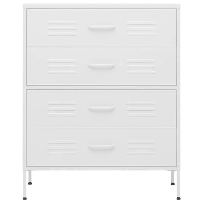 vidaXL Chest of Drawers White 80x35x101.5 cm Steel