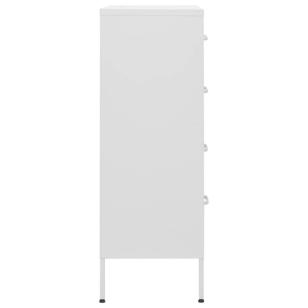 vidaXL Chest of Drawers White 80x35x101.5 cm Steel
