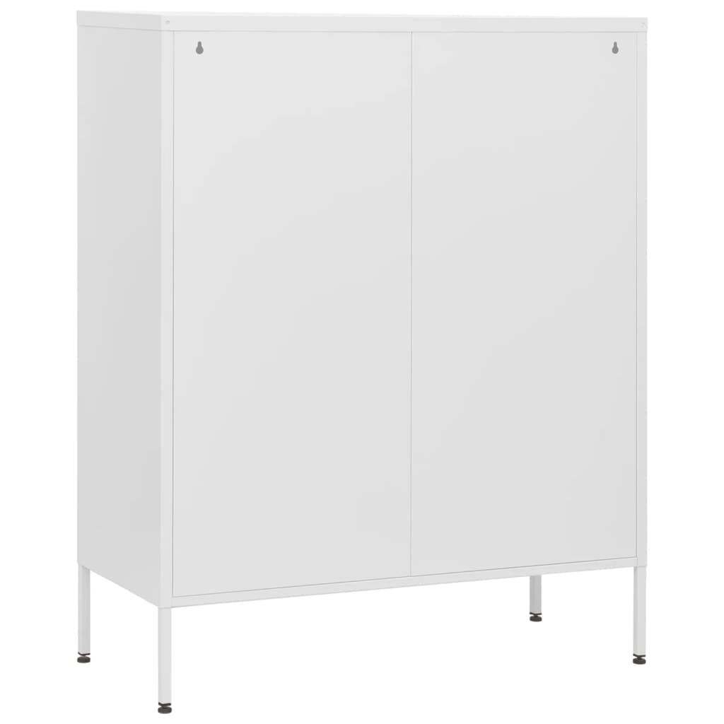 vidaXL Chest of Drawers White 80x35x101.5 cm Steel
