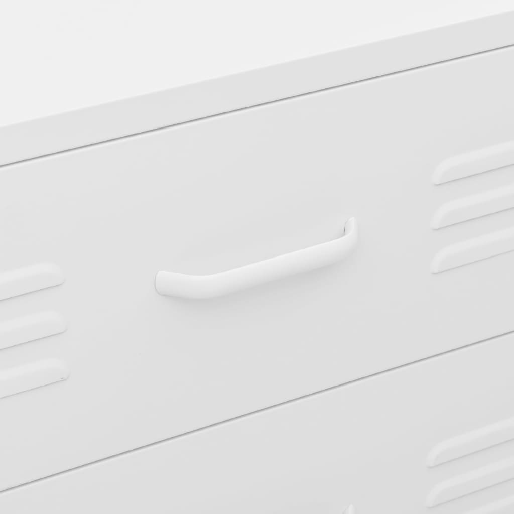 vidaXL Chest of Drawers White 80x35x101.5 cm Steel