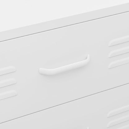 vidaXL Chest of Drawers White 80x35x101.5 cm Steel