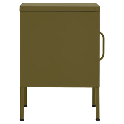 vidaXL Nightstand | Olive Green | Steel | 35 x 35 x 51 cm | Nightstand | Square
