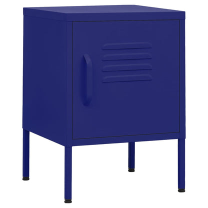 vidaXL Nightstand | Navy Blue | Steel | 35x35x51 cm |  Height-Adjustable