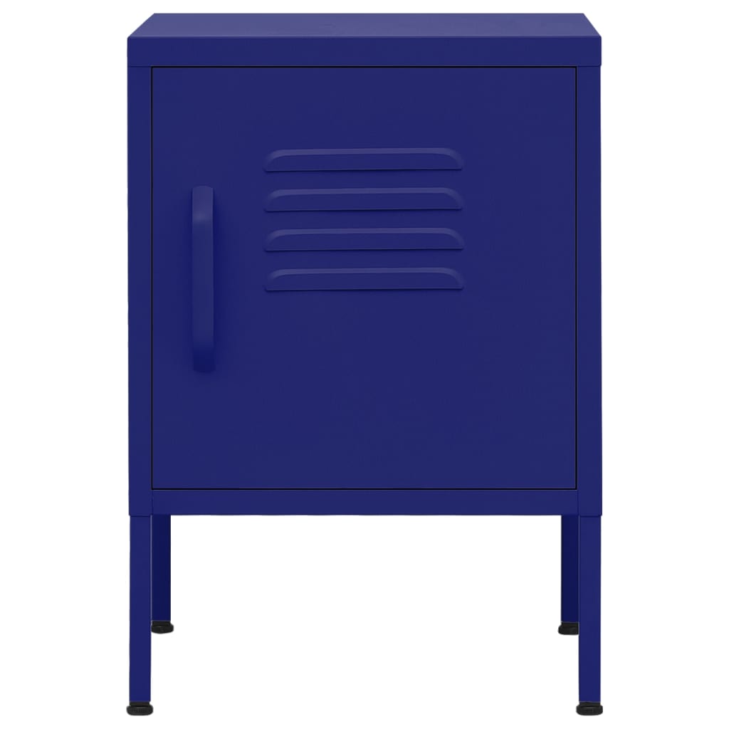 vidaXL Nightstand | Navy Blue | Steel | 35x35x51 cm |  Height-Adjustable