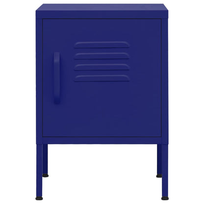 vidaXL Nightstand | Navy Blue | Steel | 35x35x51 cm |  Height-Adjustable