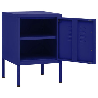 vidaXL Nightstand | Navy Blue | Steel | 35x35x51 cm |  Height-Adjustable