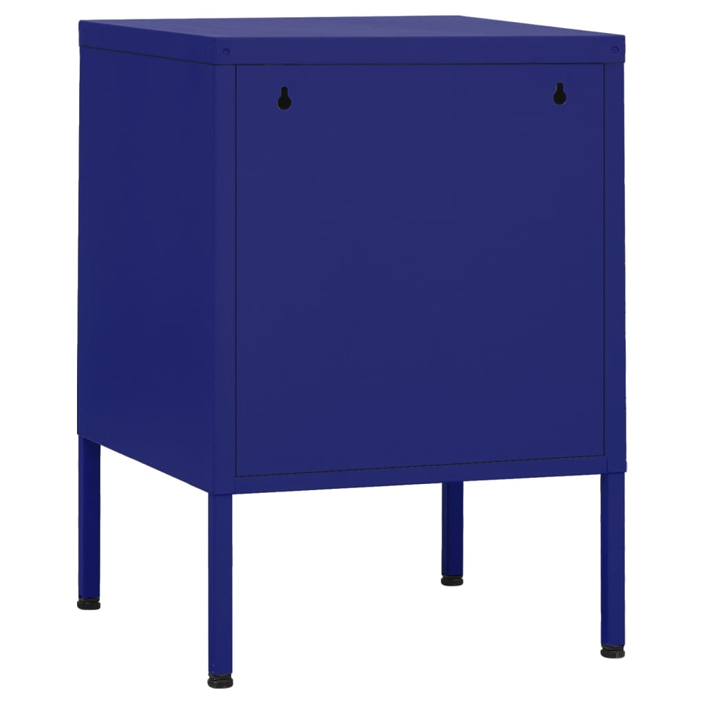 vidaXL Nightstand | Navy Blue | Steel | 35x35x51 cm |  Height-Adjustable